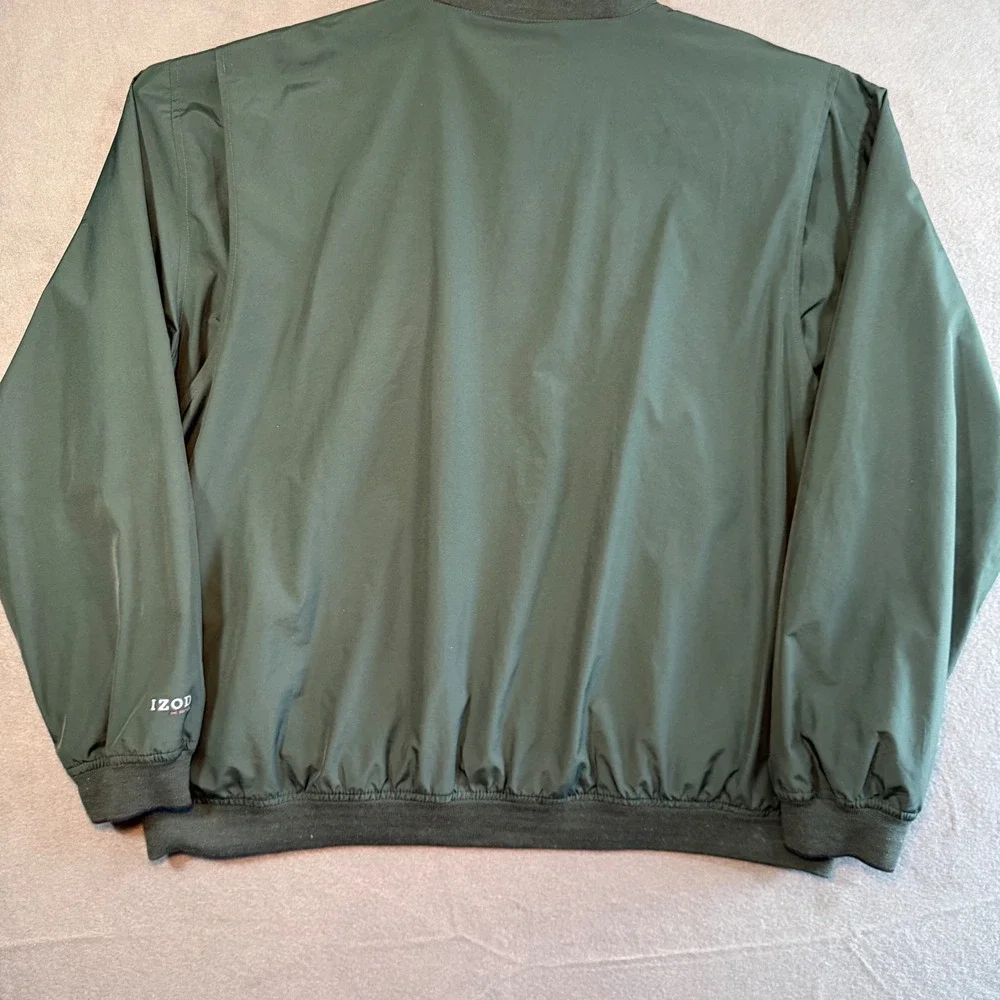 IZOD XFG Mens XXL Forest Green V-Neck Windbreaker Pullover Golf Jacket RN 36543